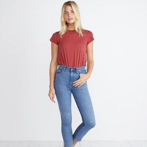NWOT Marine Layer Cleo Stretch Jeans High Waist Color Block Denim Crop Womens
